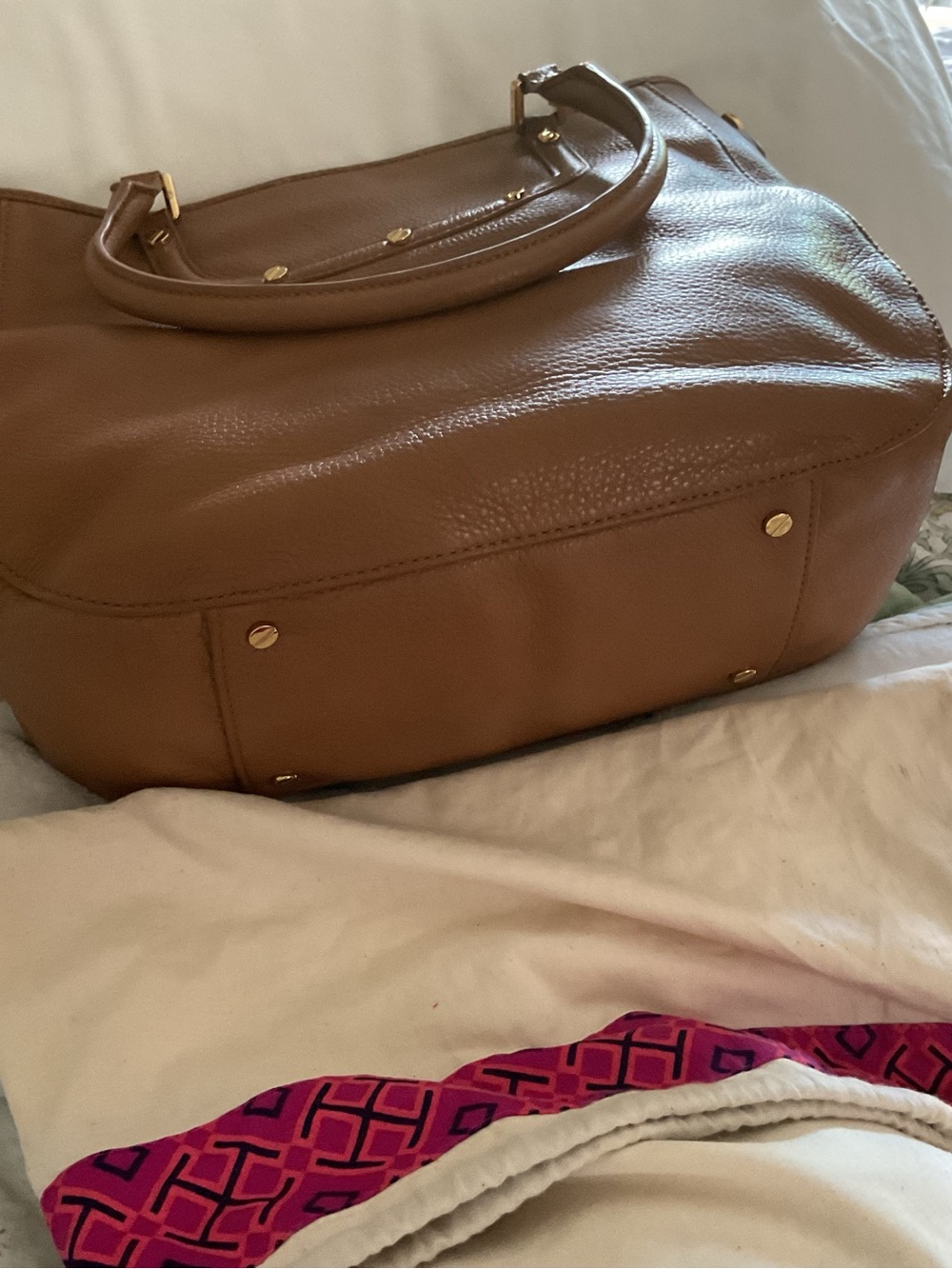 Tory Burch Camel Leather Tote - Picture 5 of 8